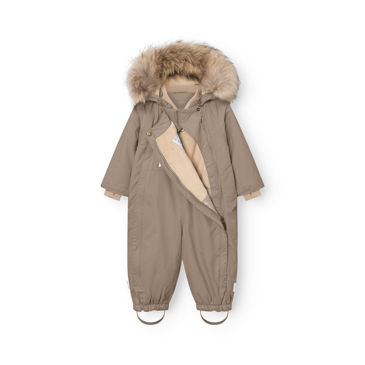 Mini A Ture Grey Brown Matwisti Fleece Lined Flyverdragt Fur. Grs