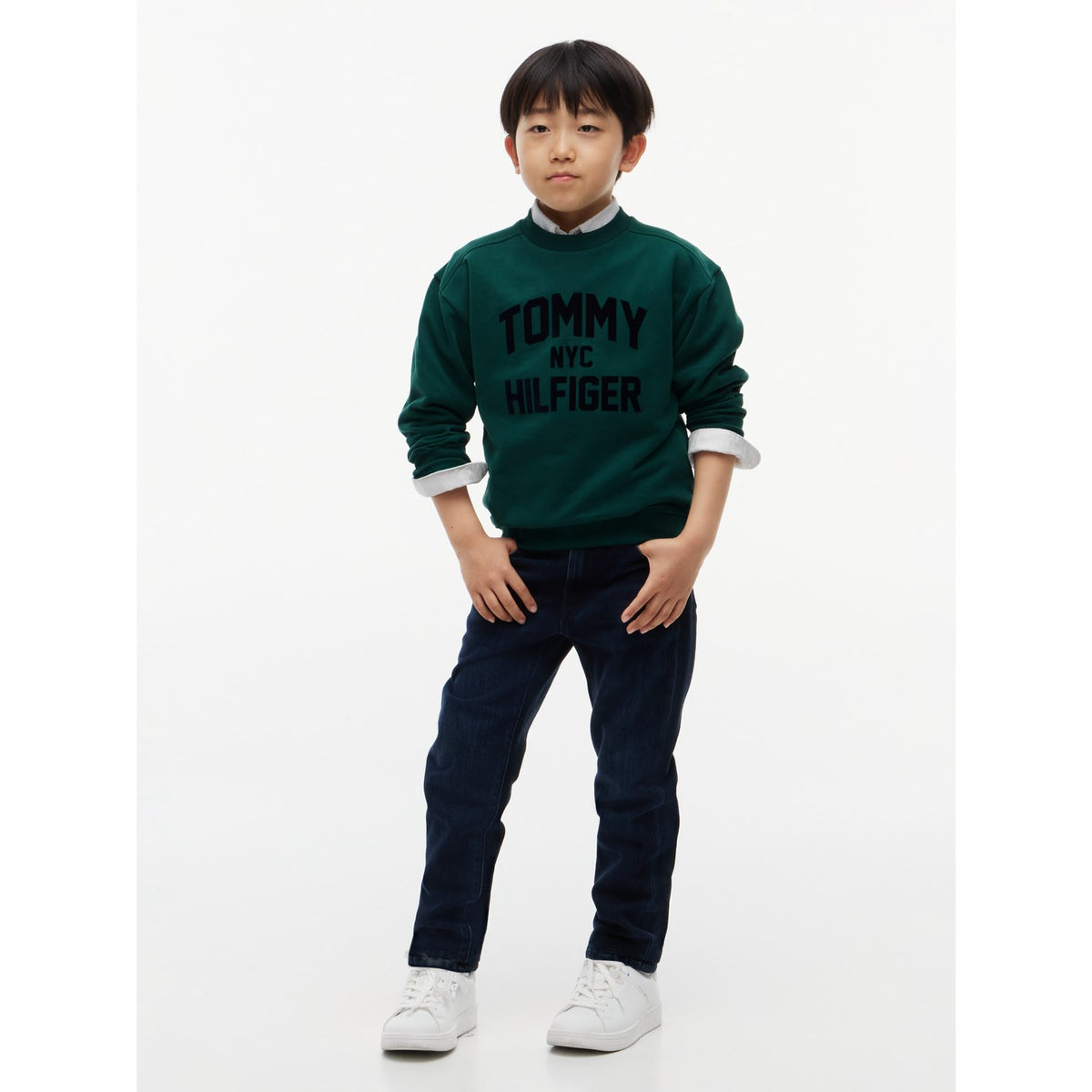 Tommy Hilfiger Rural Green-Green Brand Love Crew