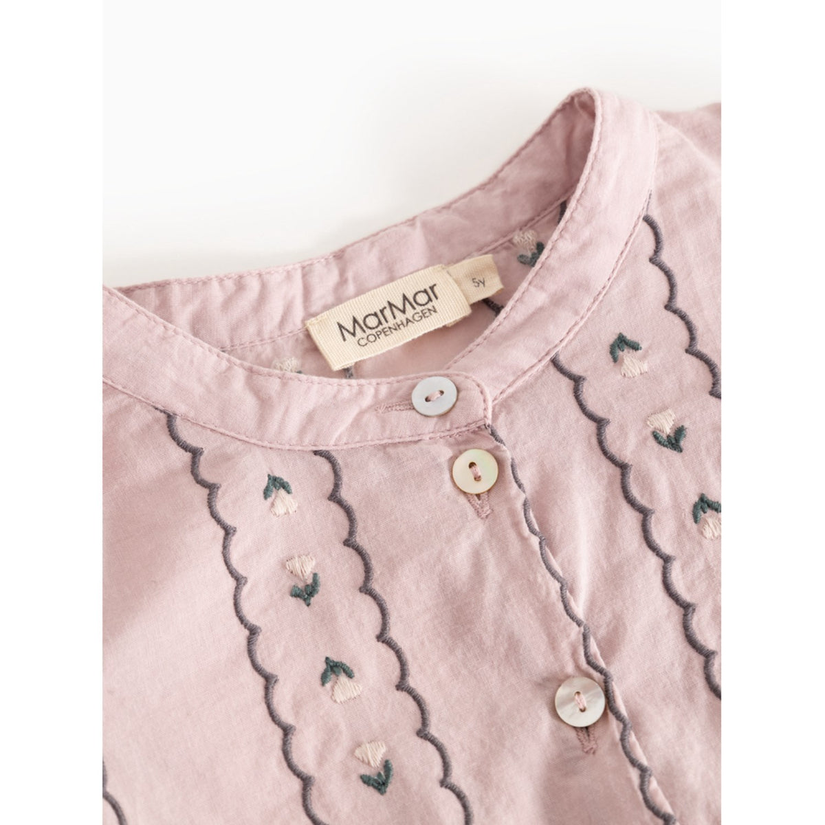 MarMar Light Embroidery Dusty Purple Bloom Dela Kjole