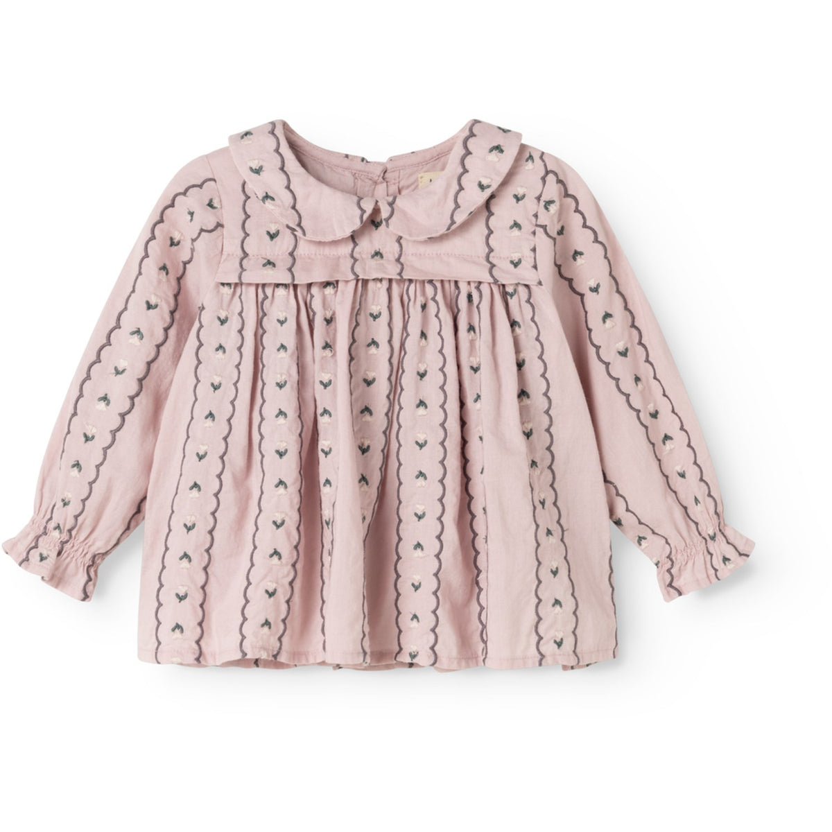 MarMar Light Embroidery Dusty Purple Bloom Tora Bluse