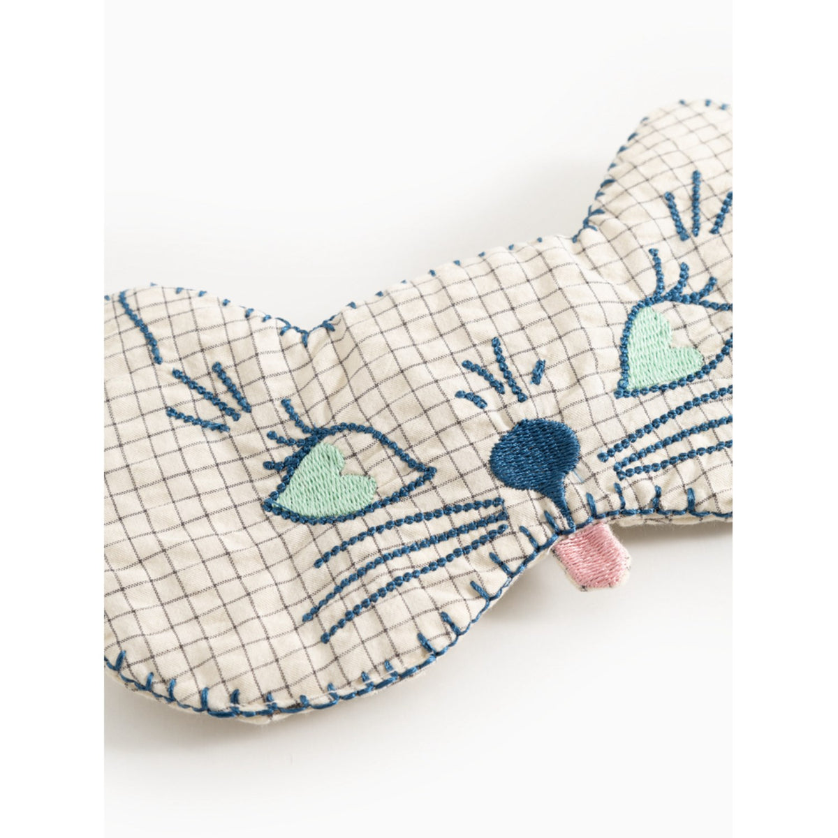 MarMar Seersucker Home Deep Lake Check Sleepmask