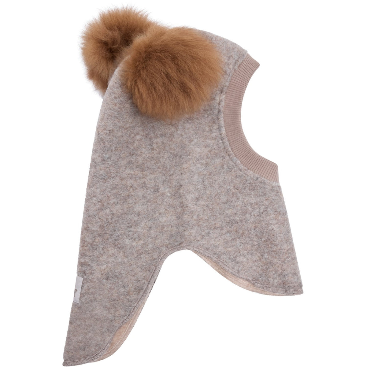 Huttelihut Camel Melange Elefanthue Uld Alpaca Pompoms