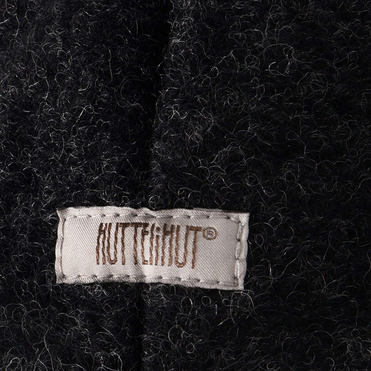 Huttelihut Dark Grey Melange Bonnet Uld Alpaca Pompom