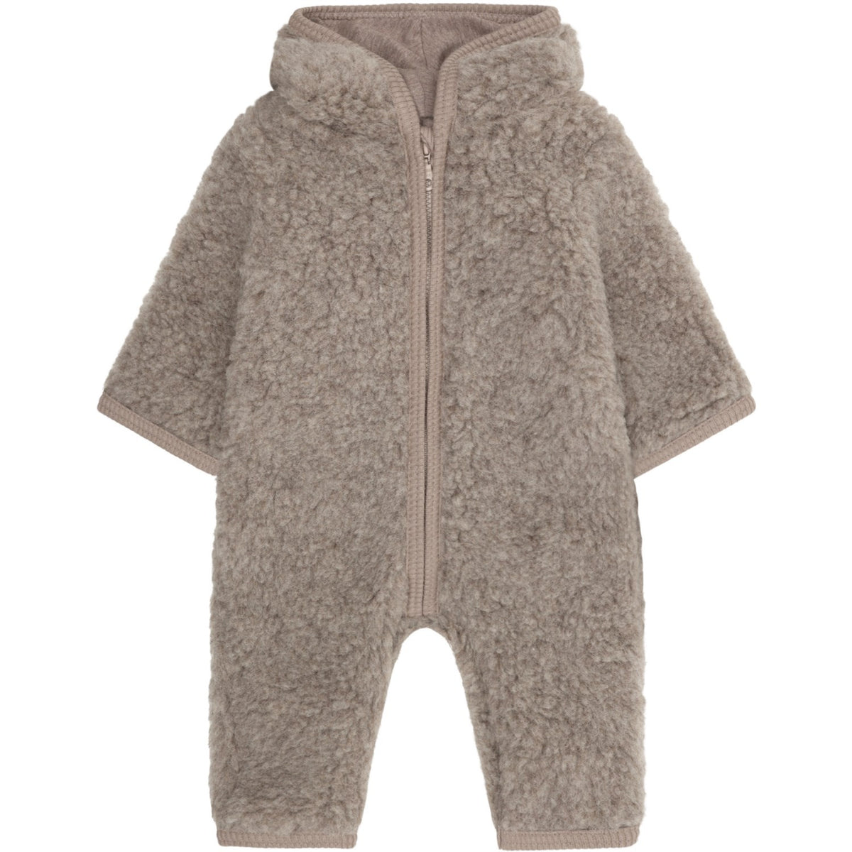 Huttelihut Camel Melange Køredragt Uld Bamse M/ Lining