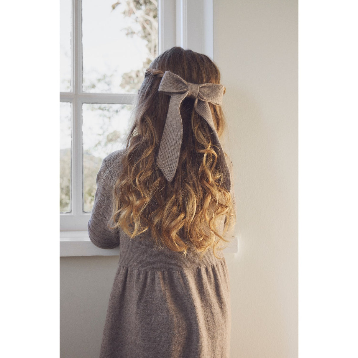 Huttelihut Savannah Melange Hairclip Sløjfe Uld Strik