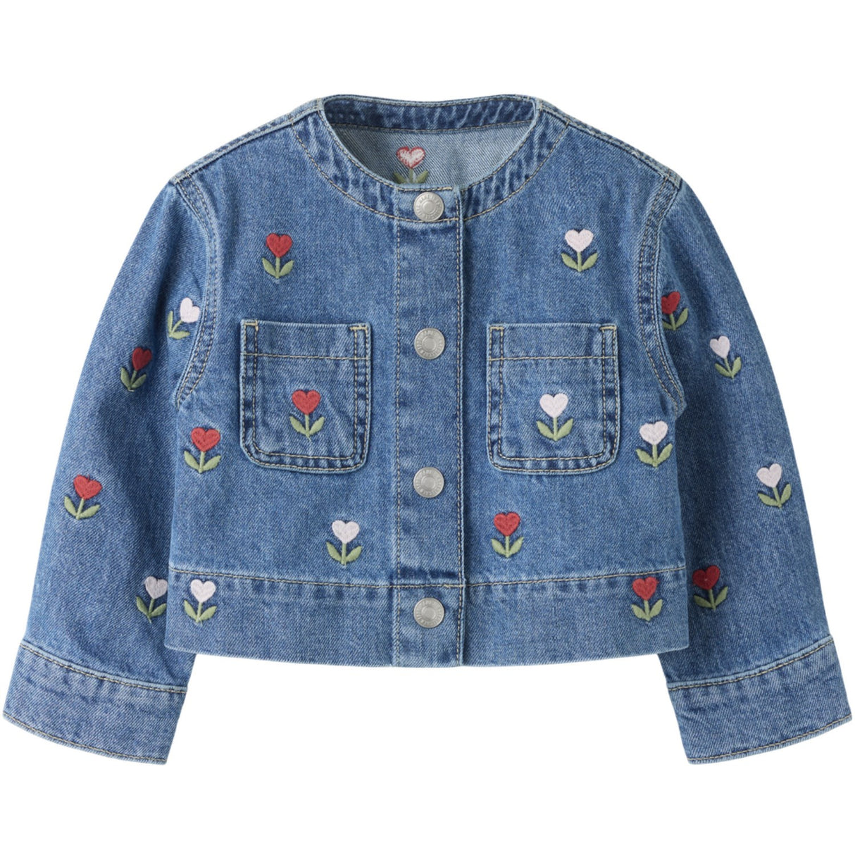 Name It Medium Blue Denim Embroided Nmfmalo Dnm Emb Jakke 5526-Bp
