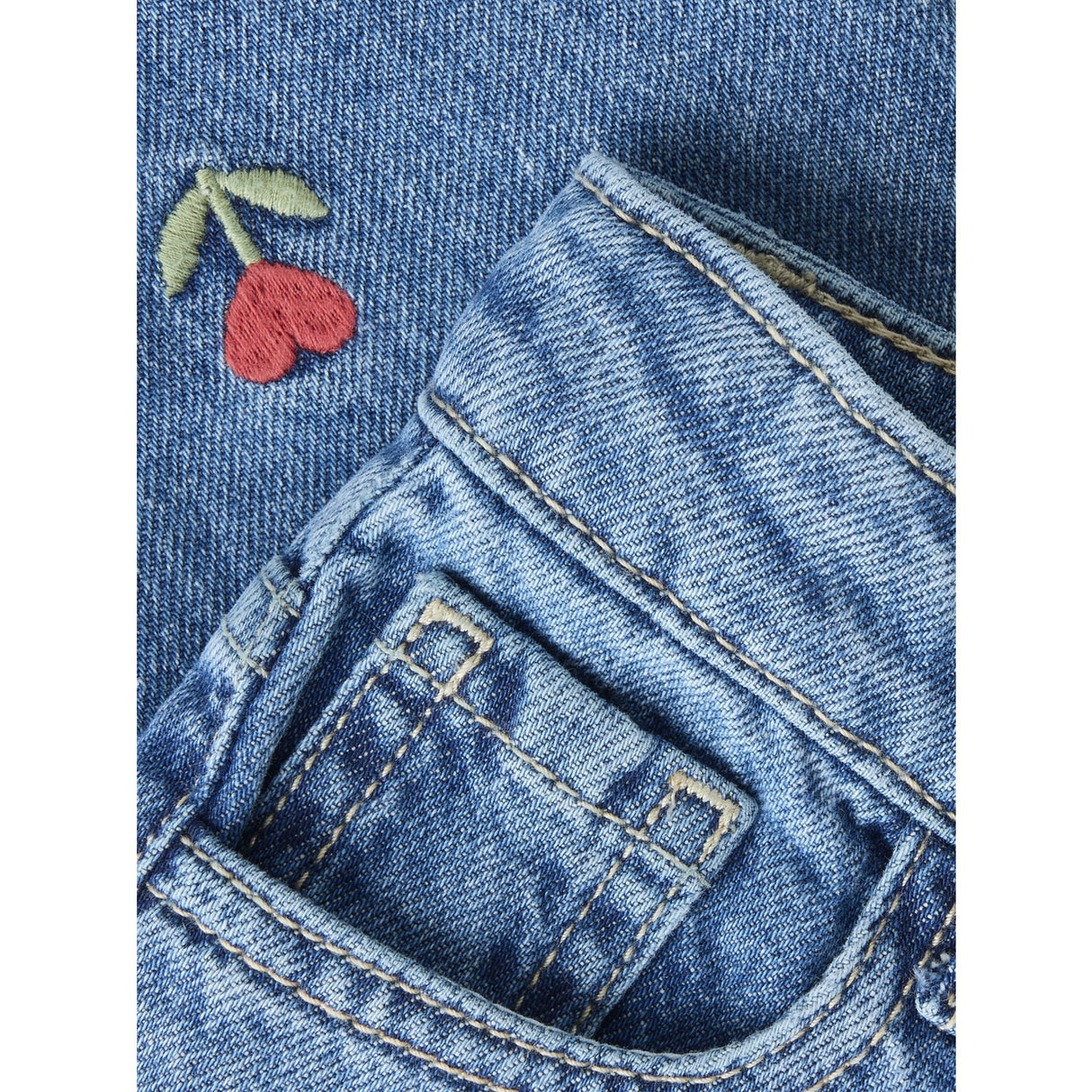 Name It Medium Blue Denim Embroided Nmfbella Mor Dnm Emb Jeans 5526-Bp