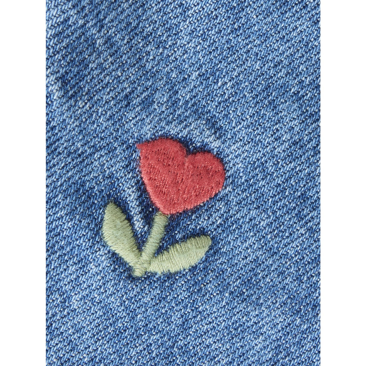 Name It Medium Blue Denim Embroided Nbfmalo Dnm Emb Bibskirt 5526-Bp