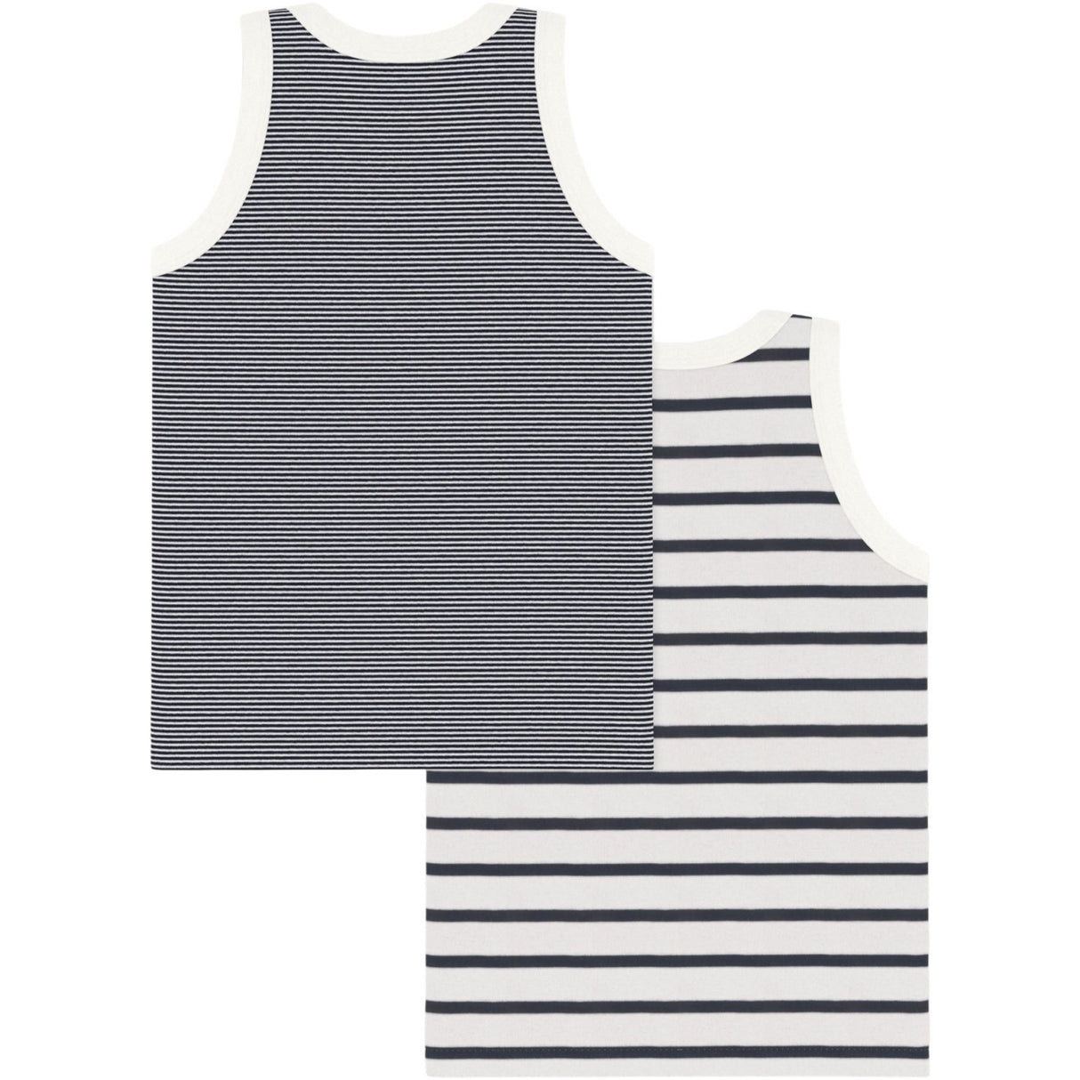 Petit Bateau Navy Stripe Undertrøje 2-Pak