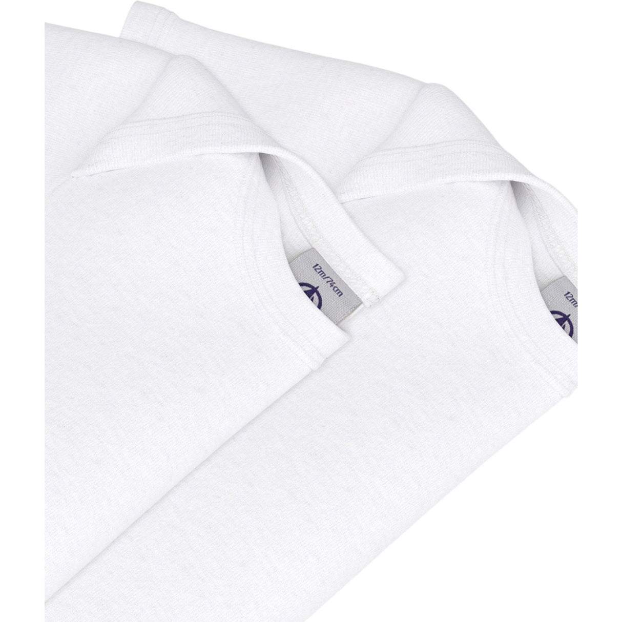 Petit Bateau White Kortærmet Body 2-Pak