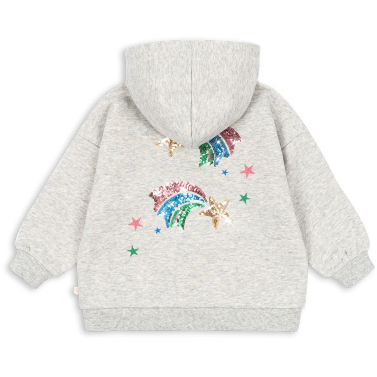 Konges Sløjd Grey Melange Lou Paliet Sweat Zip Hætte Gots