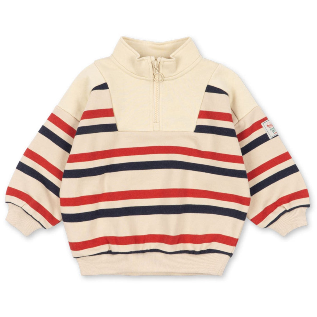 Konges Sløjd Tangerine Stripe Loupy Half Zip Sweat Gots