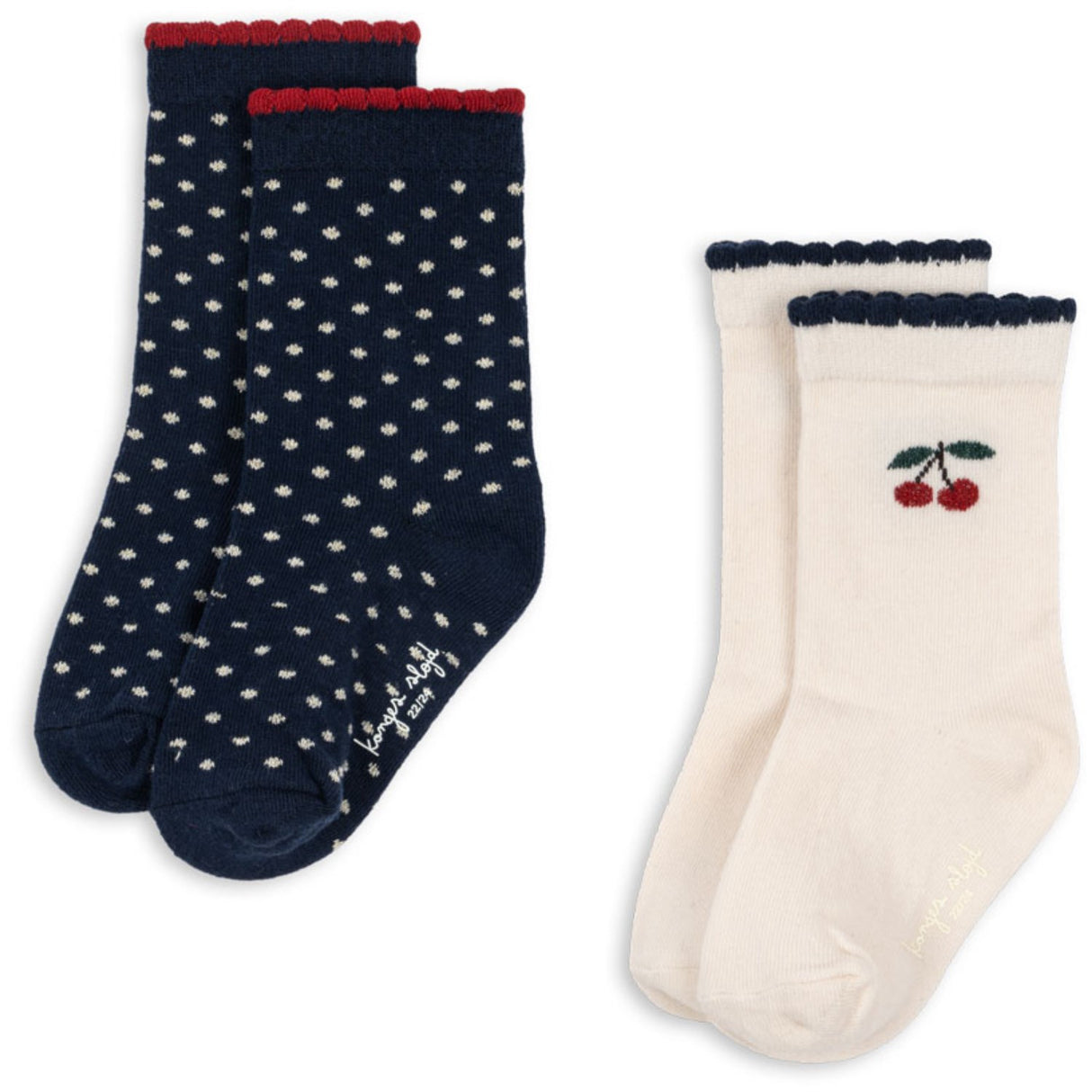 Konges Sløjd Cherry Mix 2 Pak Cherry Dot Strømper