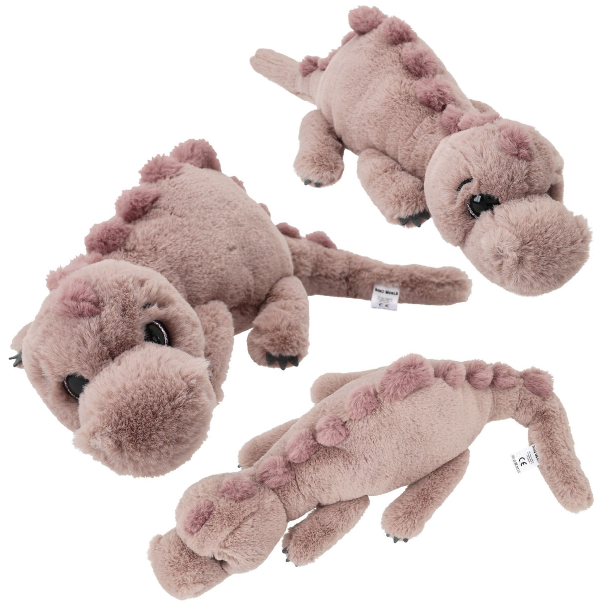 Dino World + Action Light Brown Plys Dino Lying 50 Cm