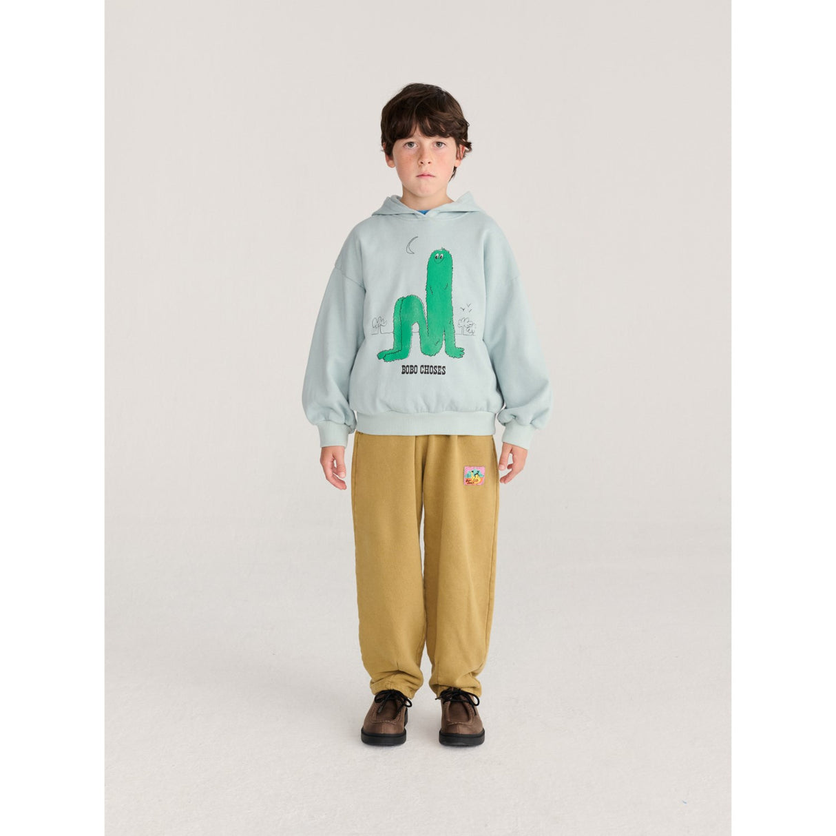 Bobo Choses Light Blue Long Puff Hættetrøje