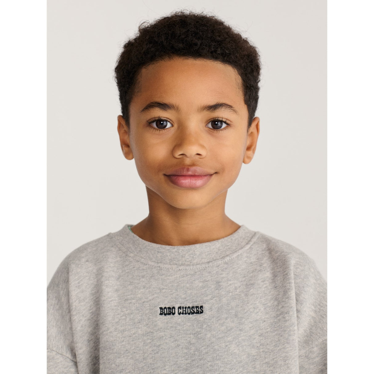 Bobo Choses Light Heather Grey Mush Monster Duo Sweatshirt