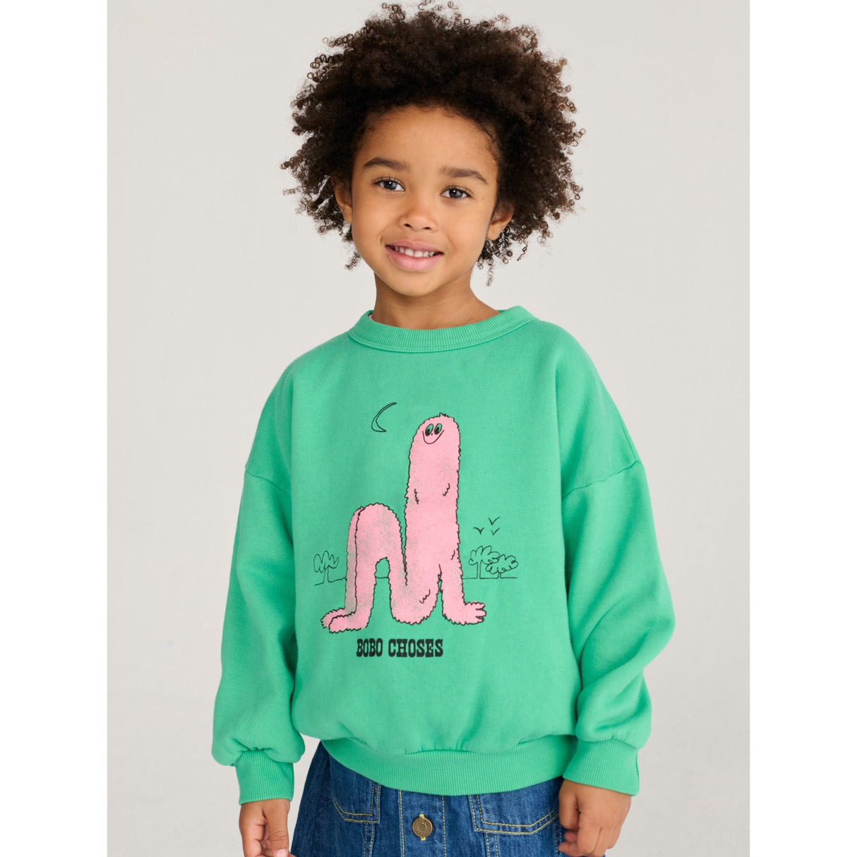 Bobo Choses Green Long Puff Sweatshirt