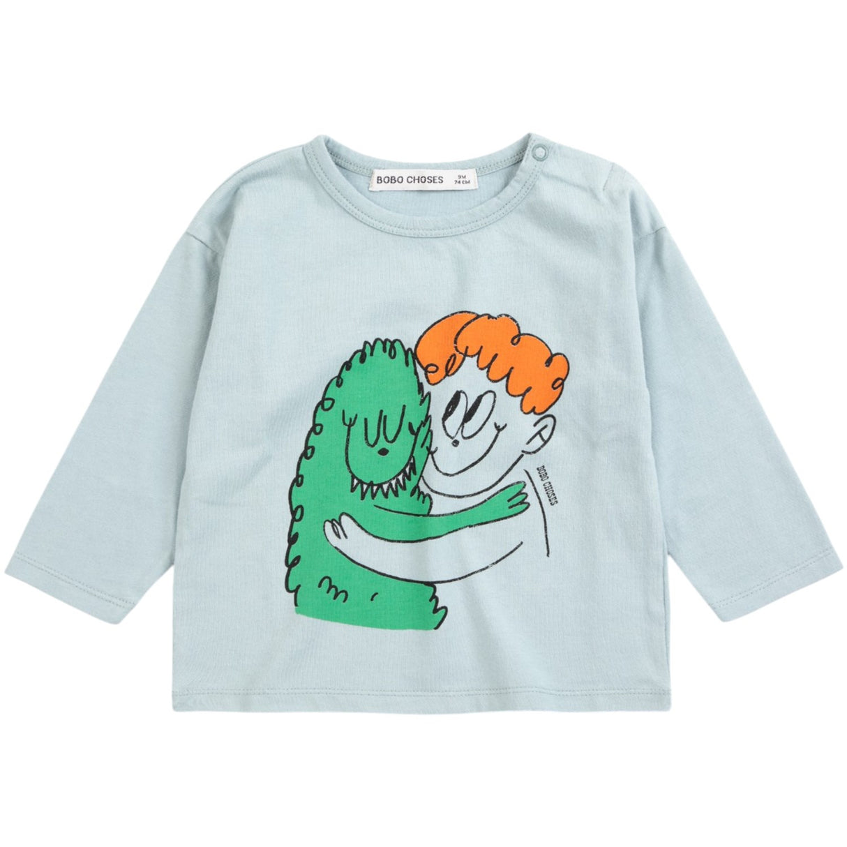 Bobo Choses Light Blue Hug Hairy Monster LS T-Shirt