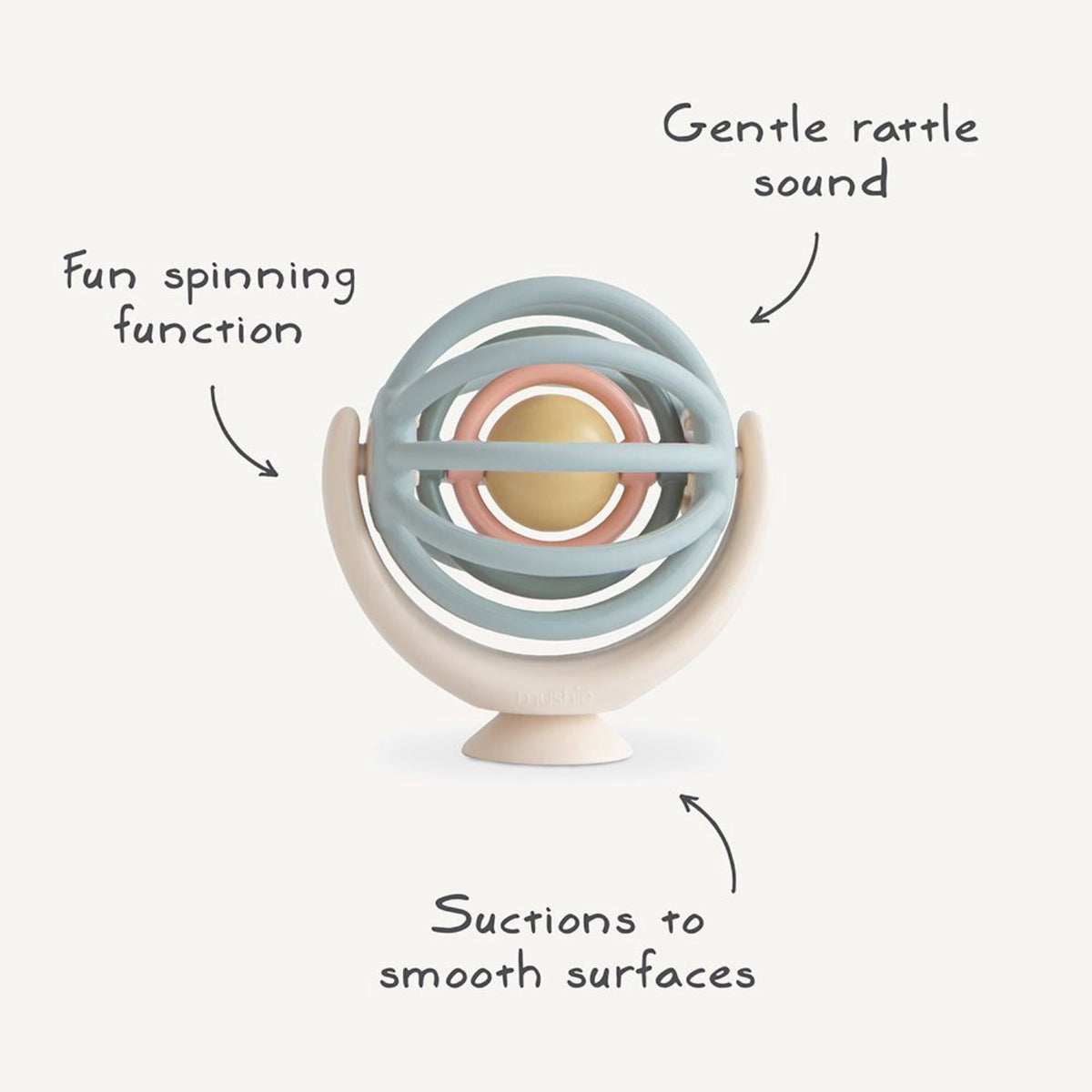 Mushie Ball Mushie Suction Spinner Bold