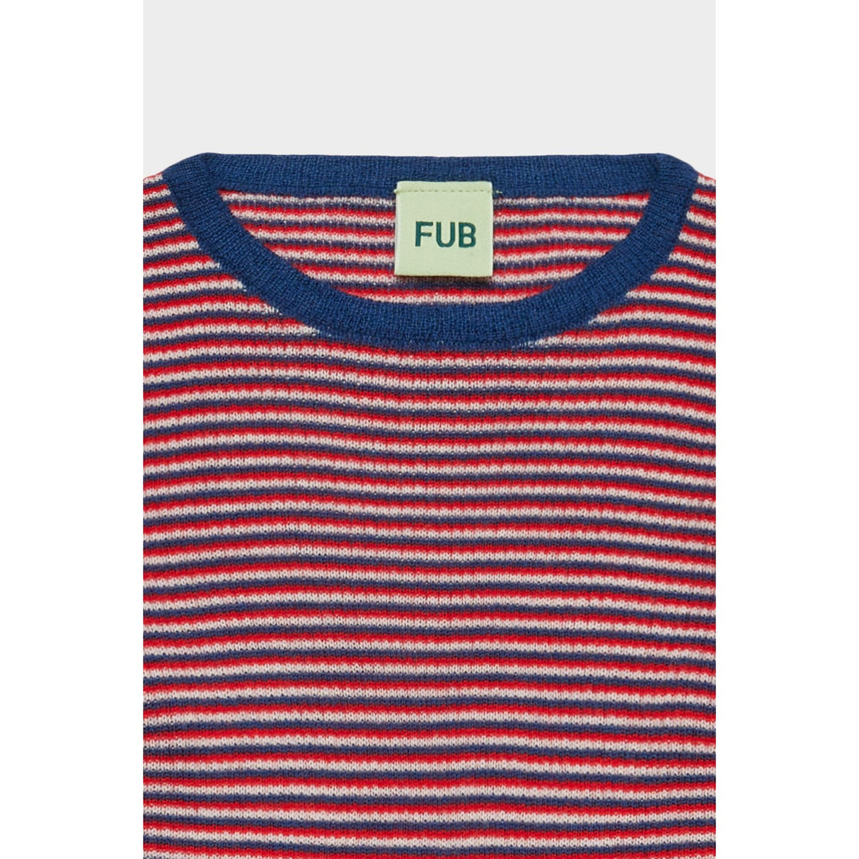 FUB Ecru/Classic Red/Deep Indigo Rib Bluse
