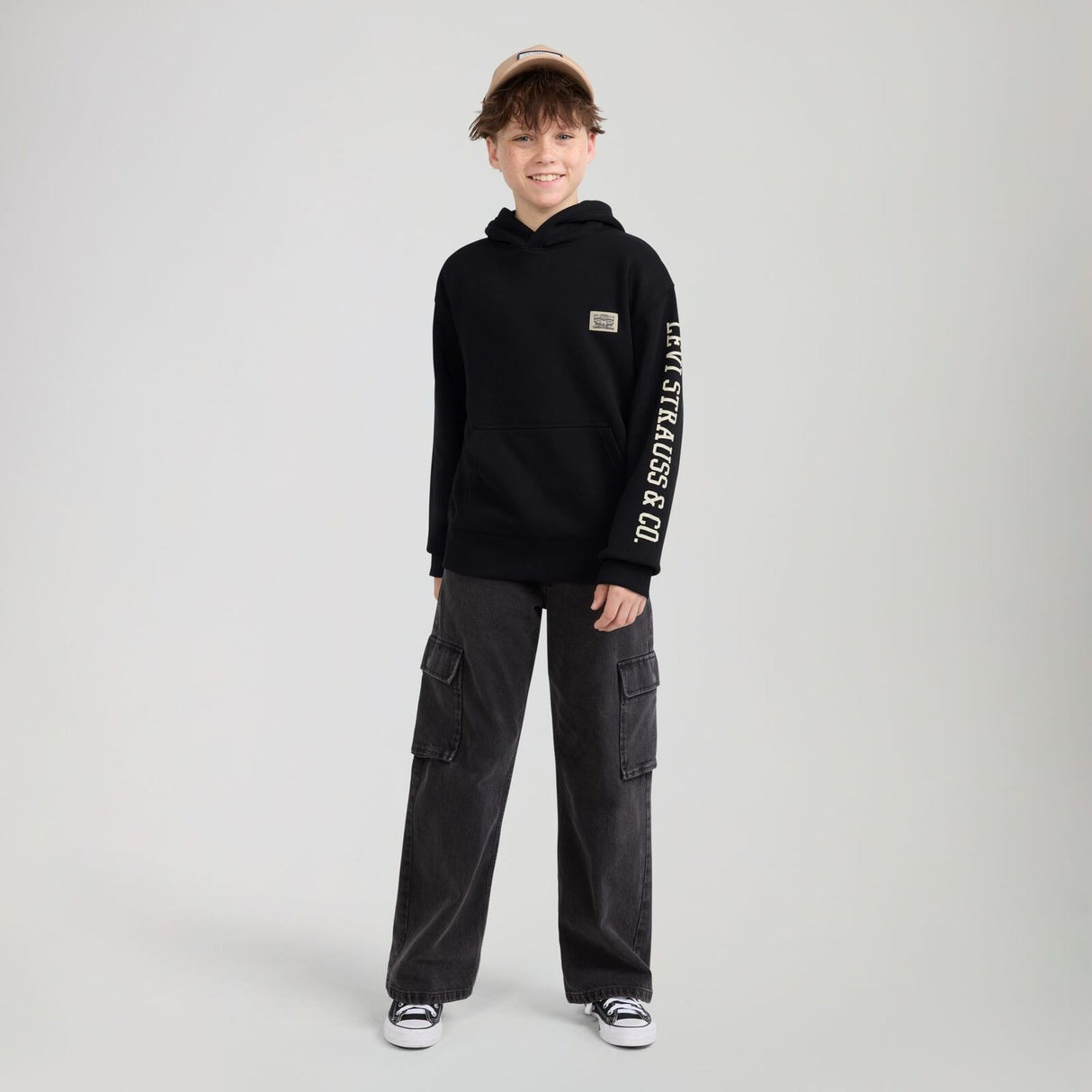 Levi's Jet Black Sleeve Hit Hættetrøje