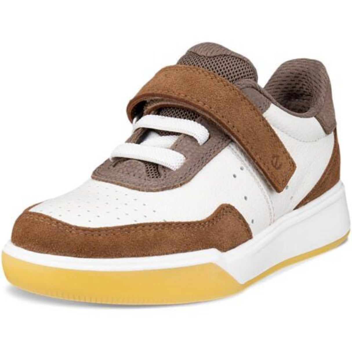 Ecco Camel/White/Marron Street Court K Læder