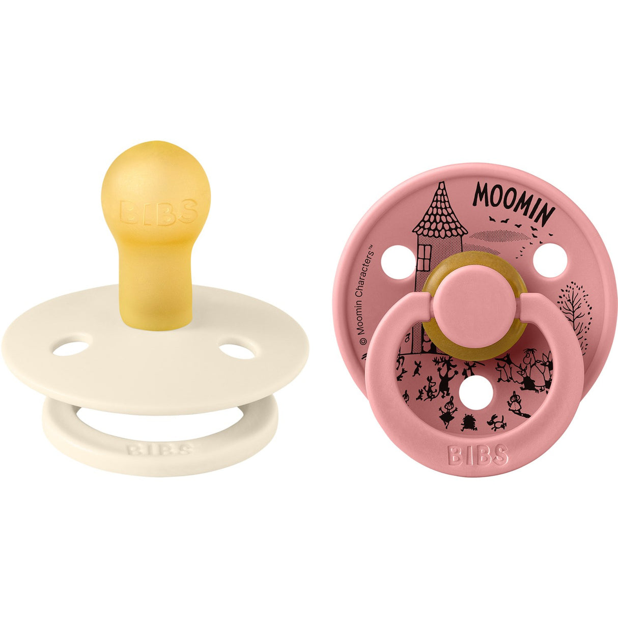 Bibs Ivory / Dusty Pink X Moomins Sut Colour Little My 2-Pak Latex