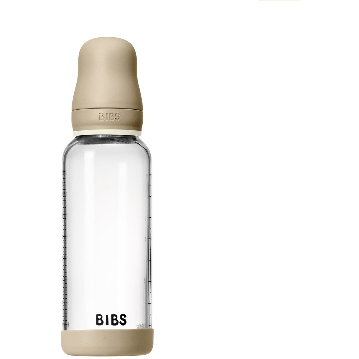 Bibs Vanilla GLOW Glass Baby Flaske Round Silikone 1-Pack 240 Ml Medium Flow
