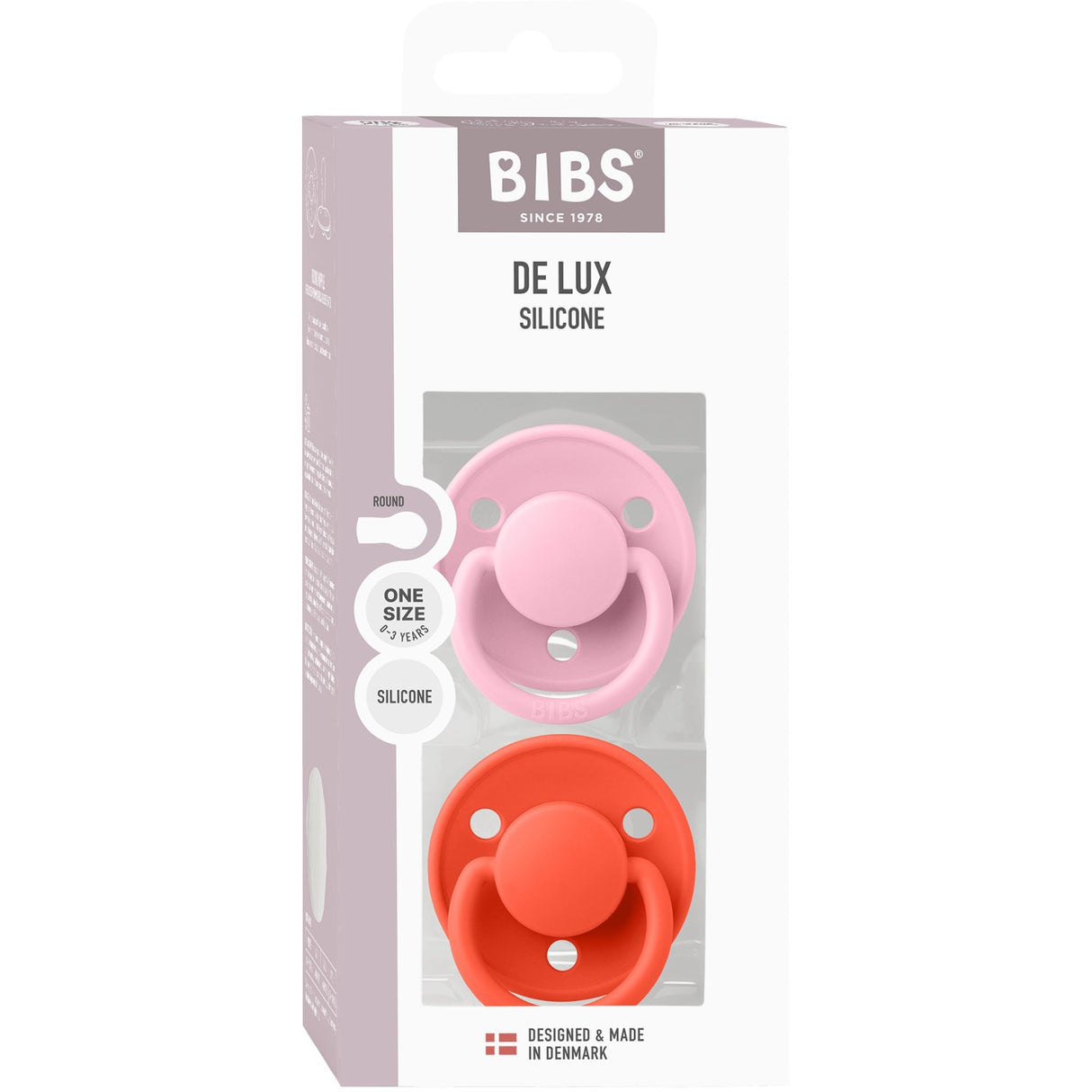 Bibs Baby Pink / Tango Sut De Lux 2-Pak Silikone