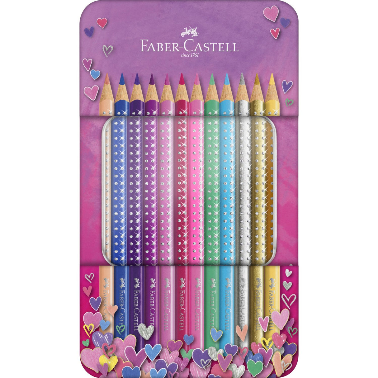 Faber Castell Sparkle Tinæske 12 Farveblyanter