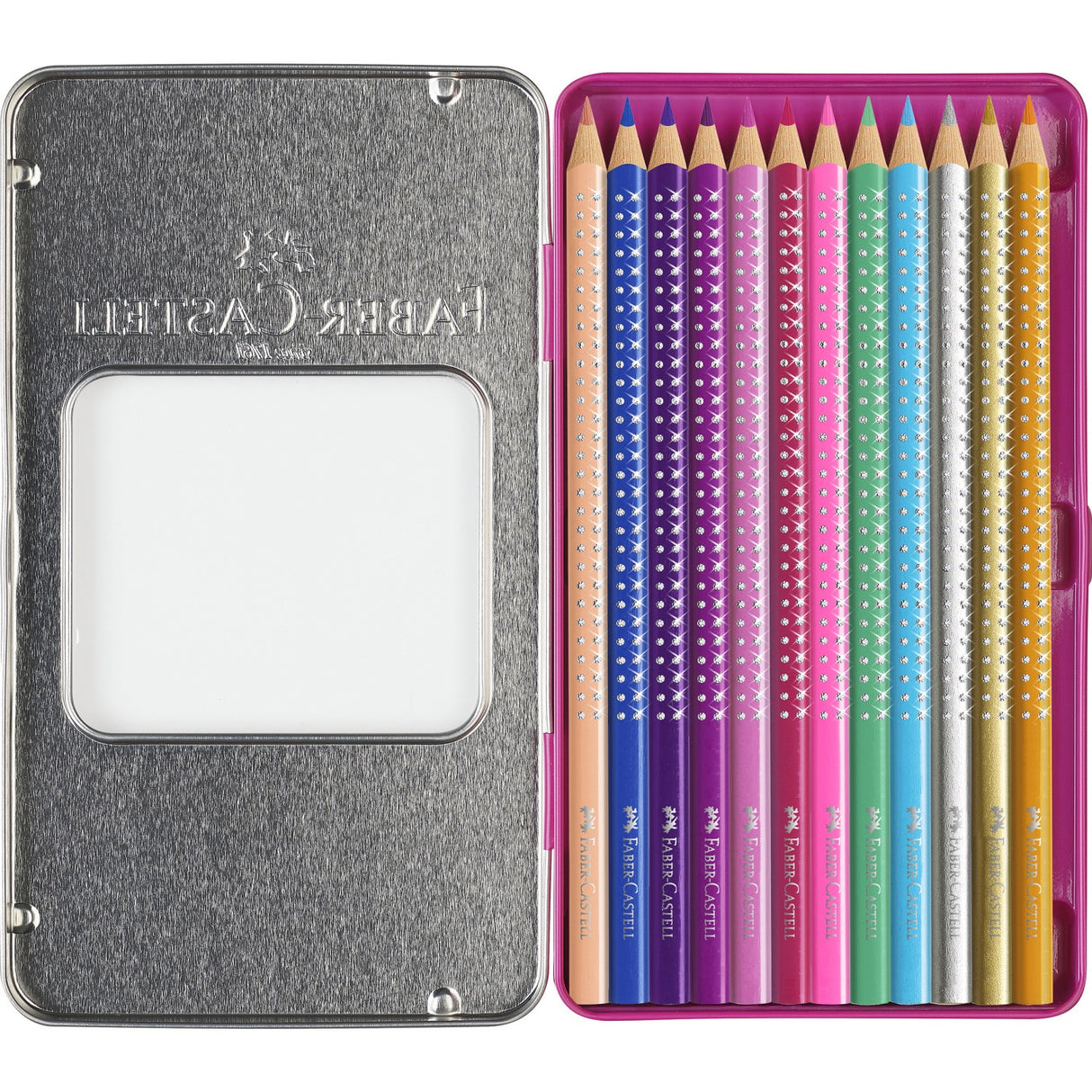 Faber Castell Sparkle Tinæske 12 Farveblyanter