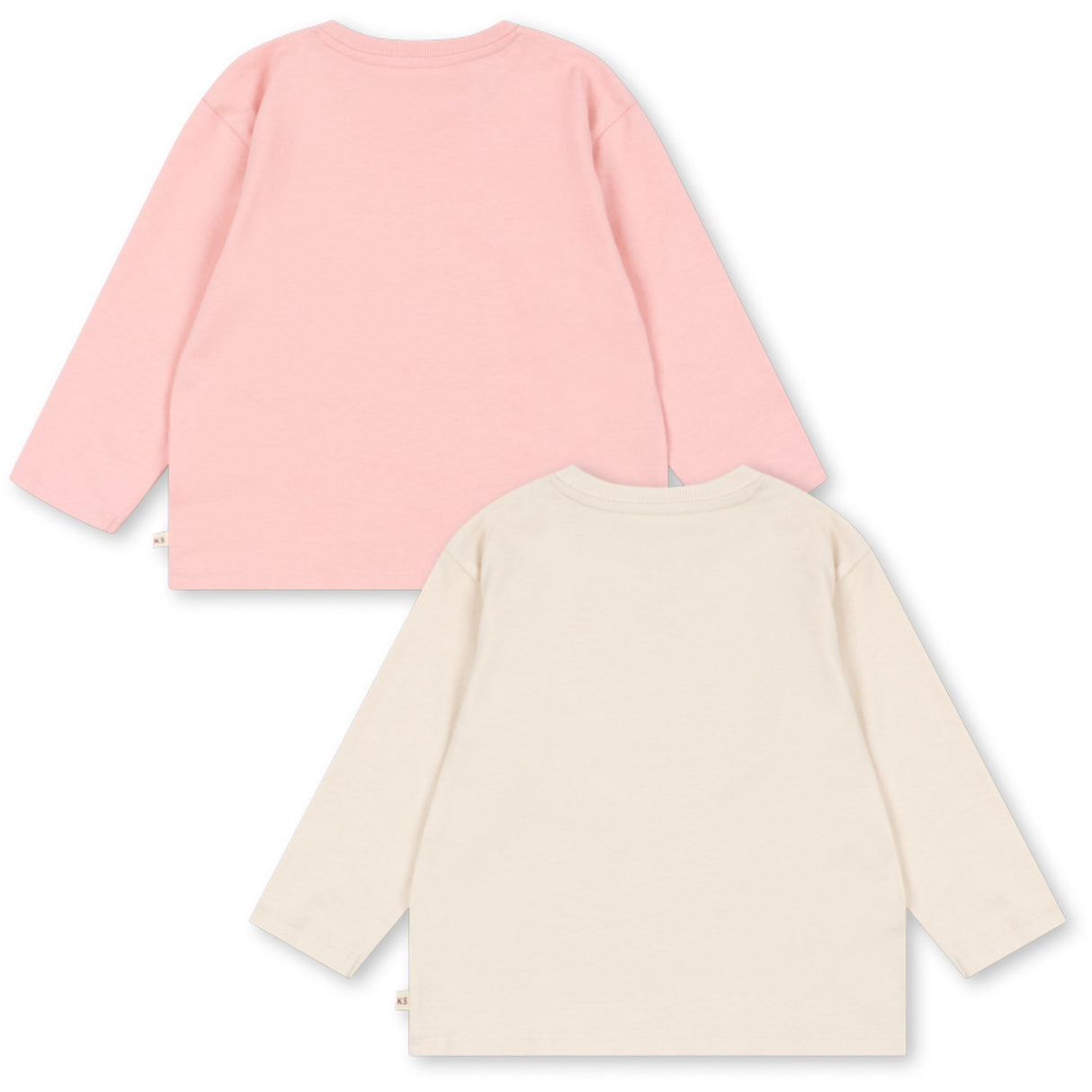 Konges Sløjd Pink Dolphin/Antique White 2 Pak Lin Ls Tee Gots