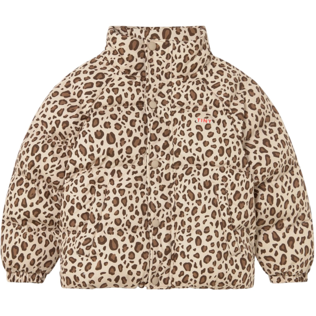 TinyCottons Dark Vanilla Animal Print Kort Vatteret Jakke