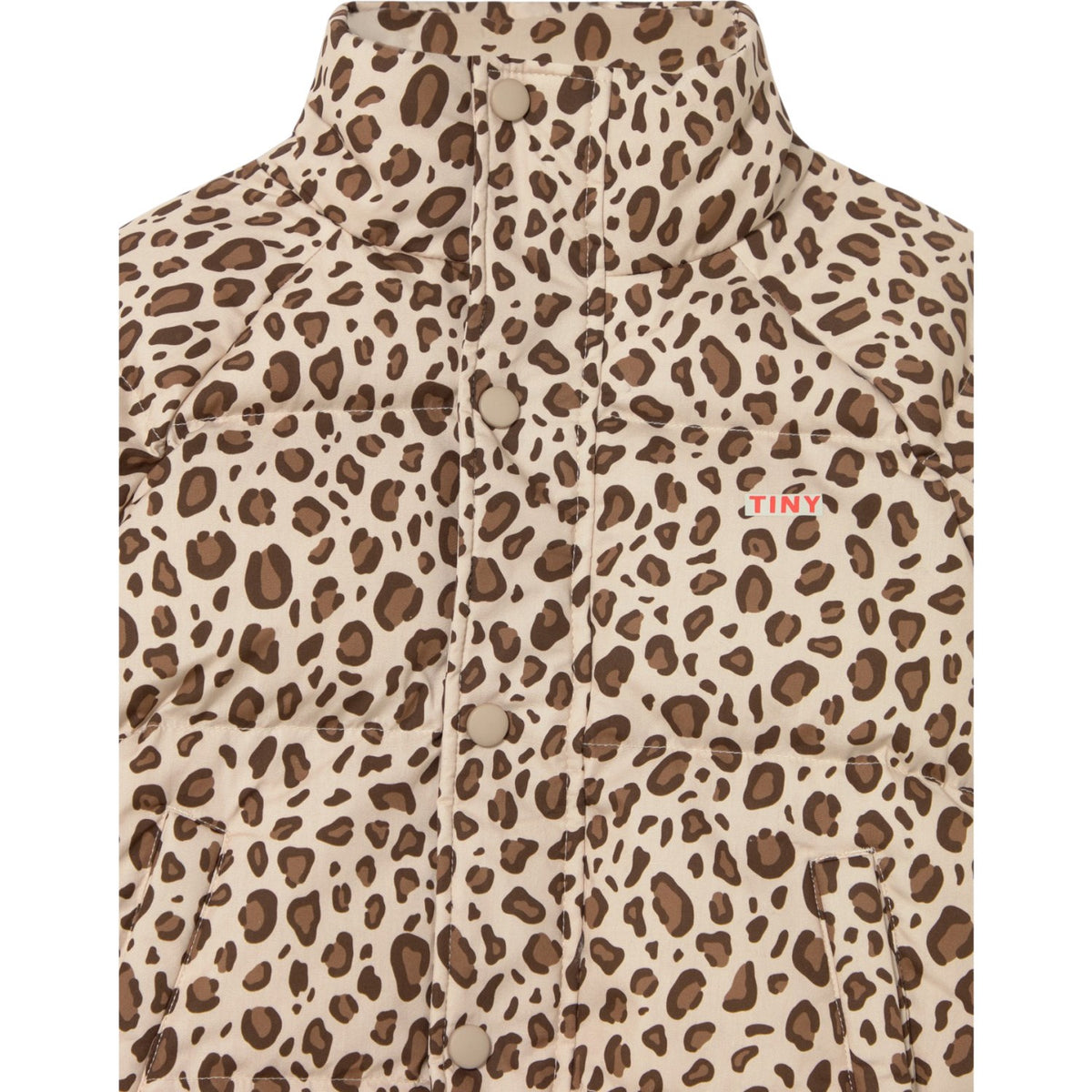 TinyCottons Dark Vanilla Animal Print Kort Vatteret Jakke