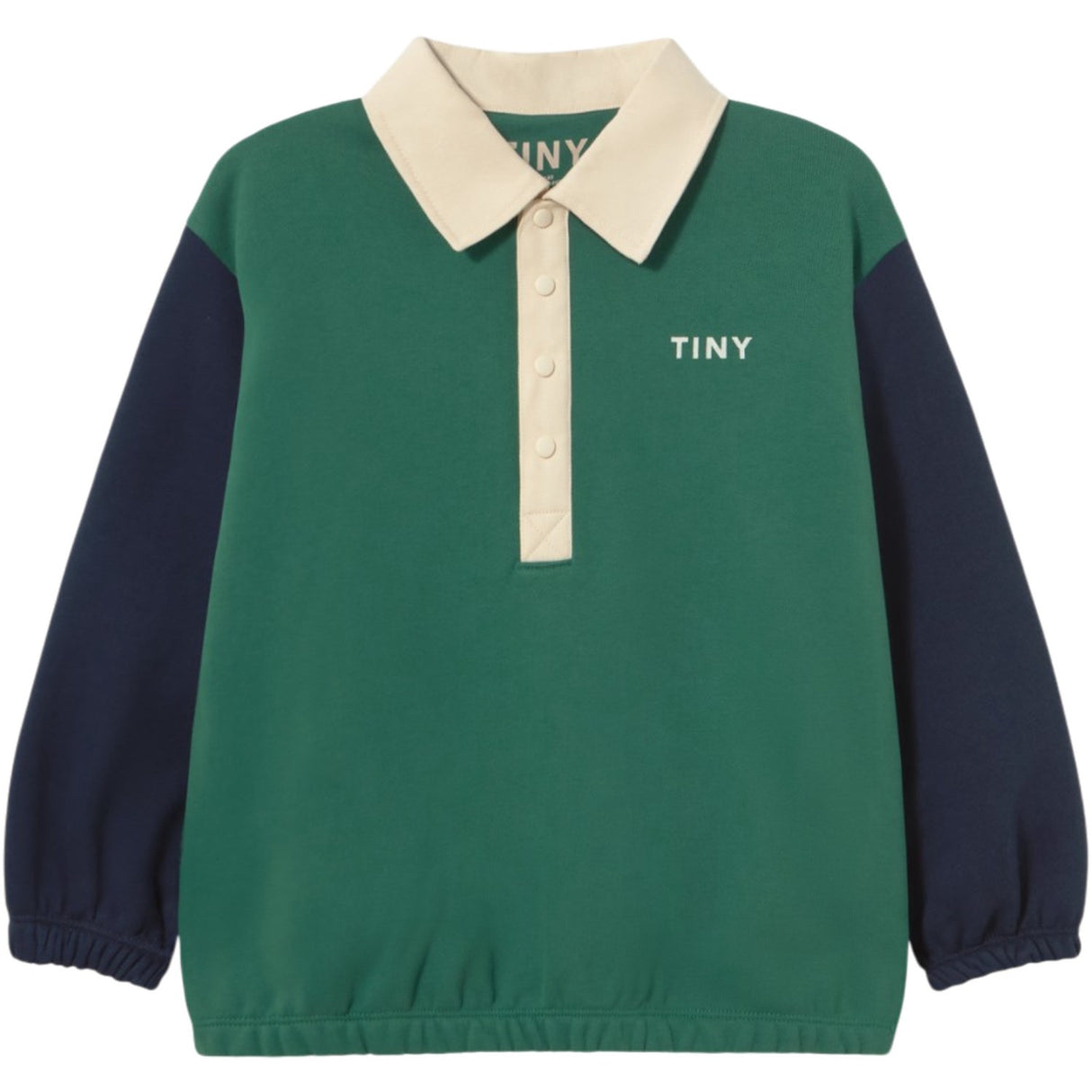 TinyCottons Dark Green Farve Block Polo Sleeve Tee