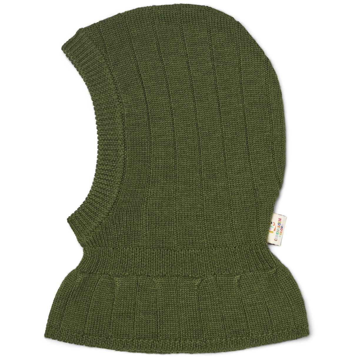 COPENHAGEN COLORS Dk Green Merino Rib Strikket Elefanthue