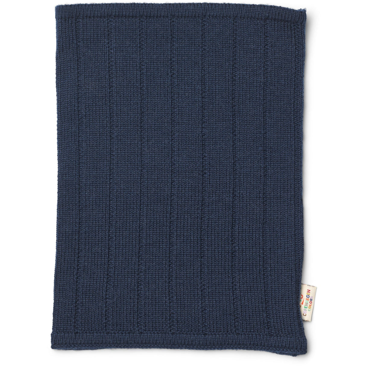 COPENHAGEN COLORS Navy Rib Strikket Tube Tørklæde I Merino Uld