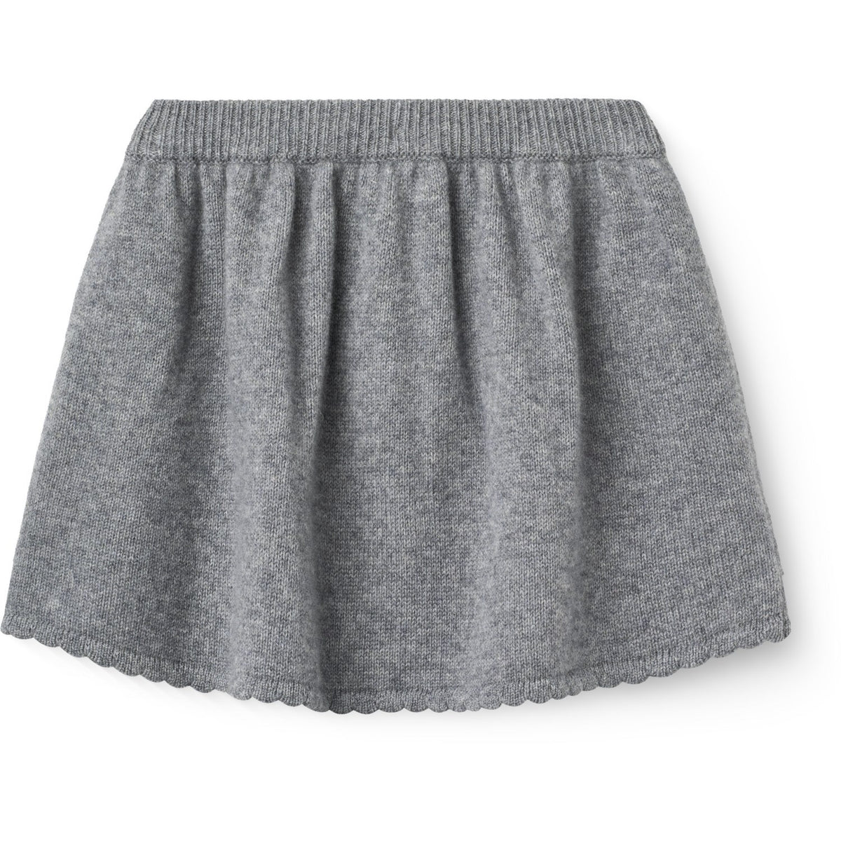 COPENHAGEN COLORS Grey Mel. Cashmere Nederdel M/ Emb.