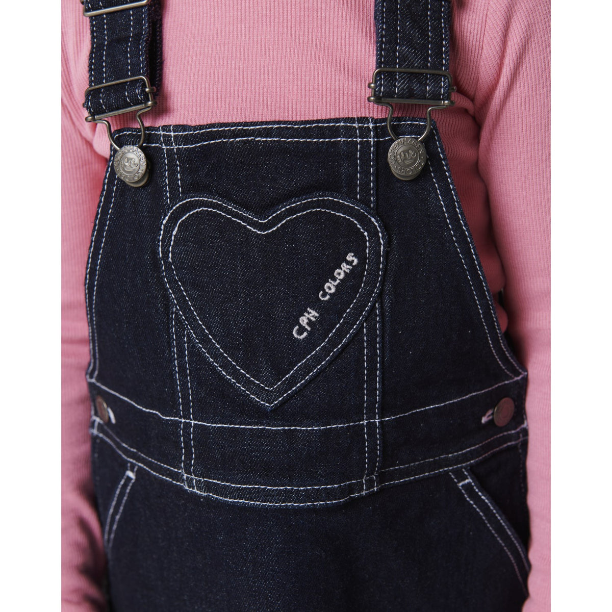 COPENHAGEN COLORS Raw Denim Organic Denim Spencer Kjole M/ Heart Lomme