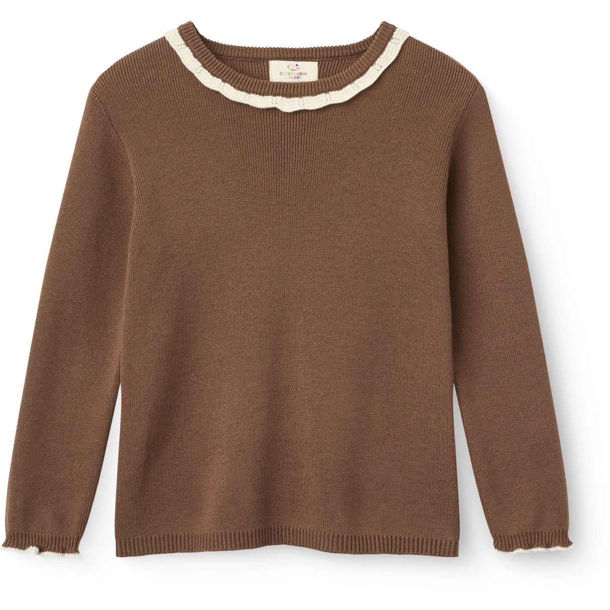 COPENHAGEN COLORS Walnut Comb. Ls Bluse M/ Deco Neck