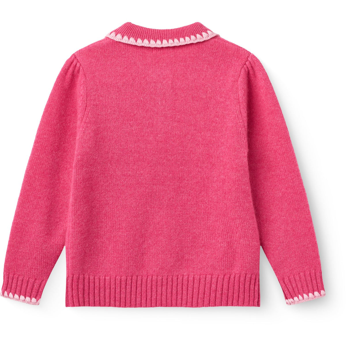 COPENHAGEN COLORS Fuschsia Comb. Cashmere Bluse M/ Krave & Tæppe Stitch