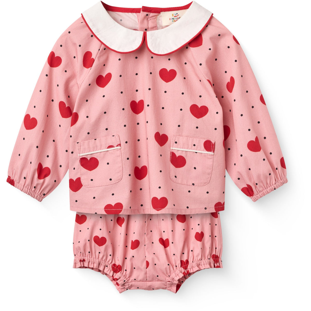 COPENHAGEN COLORS Heart Aop Baby Sæt M/ Heart Aop