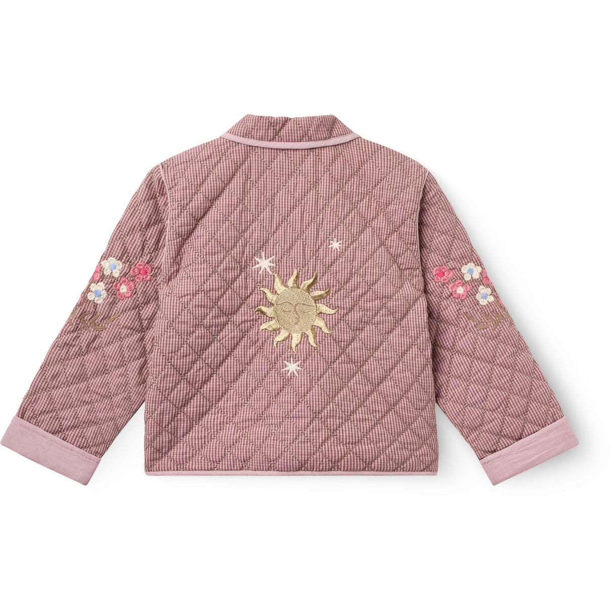 COPENHAGEN COLORS Winter Rose Check Comb. Checkered Quiltet Jakke M/ Embroidery