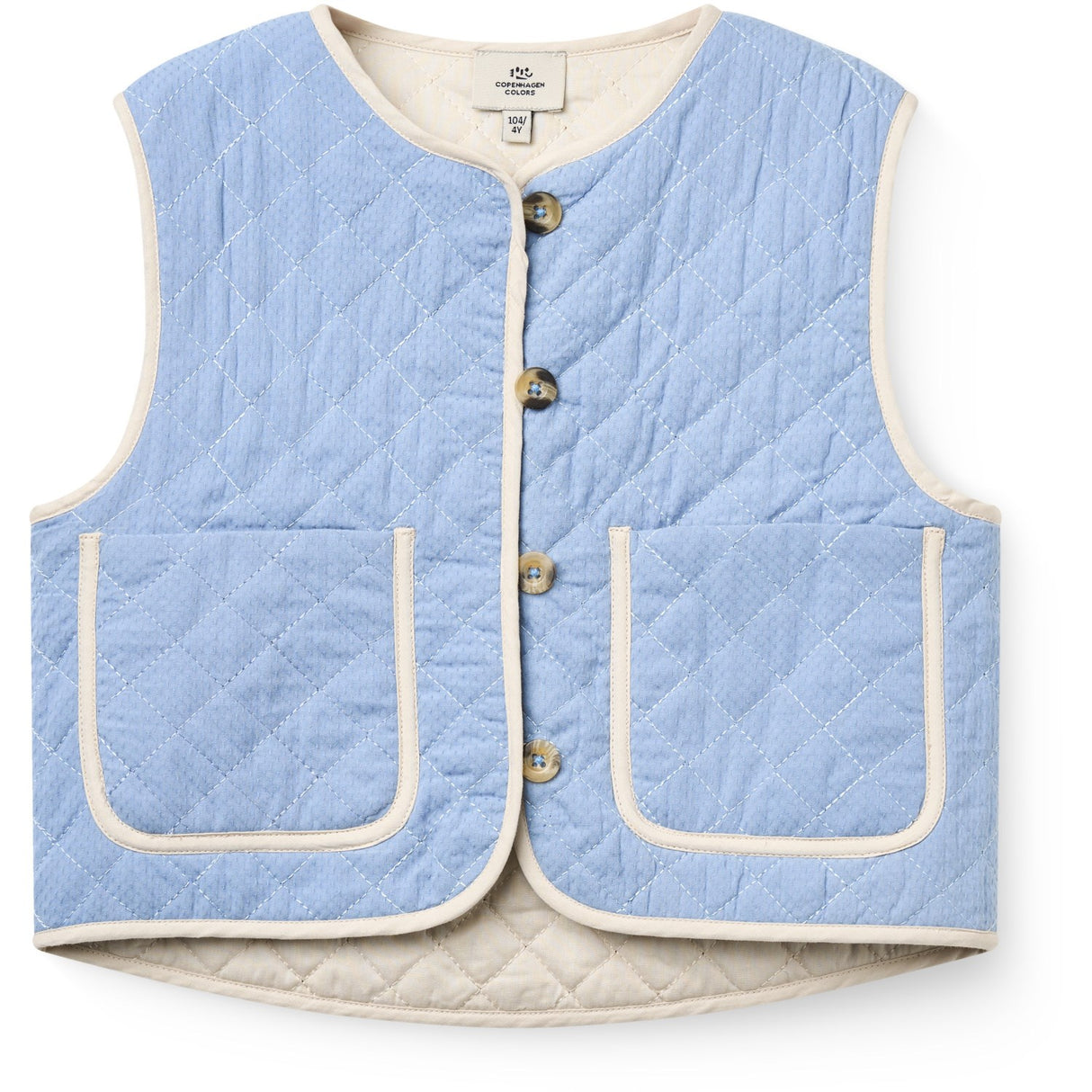 COPENHAGEN COLORS Endless Blue Quiltet Vest M/ Moon & Star Embroidery