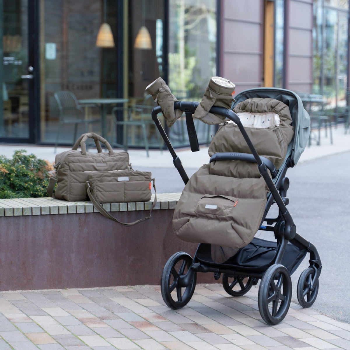 DonebyDeer Taupe Stroller Organiser