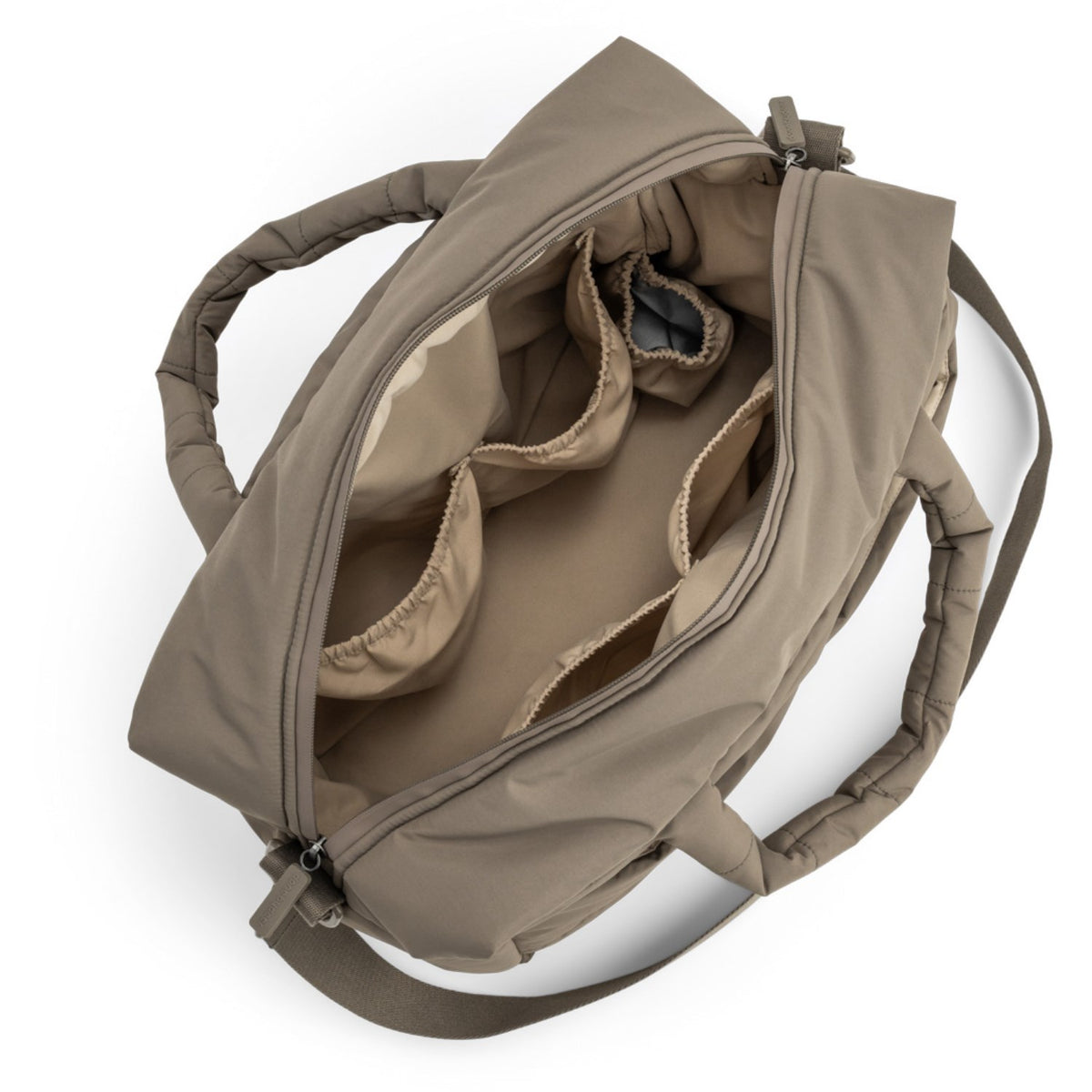 DonebyDeer Taupe Quiltet Changing Taske