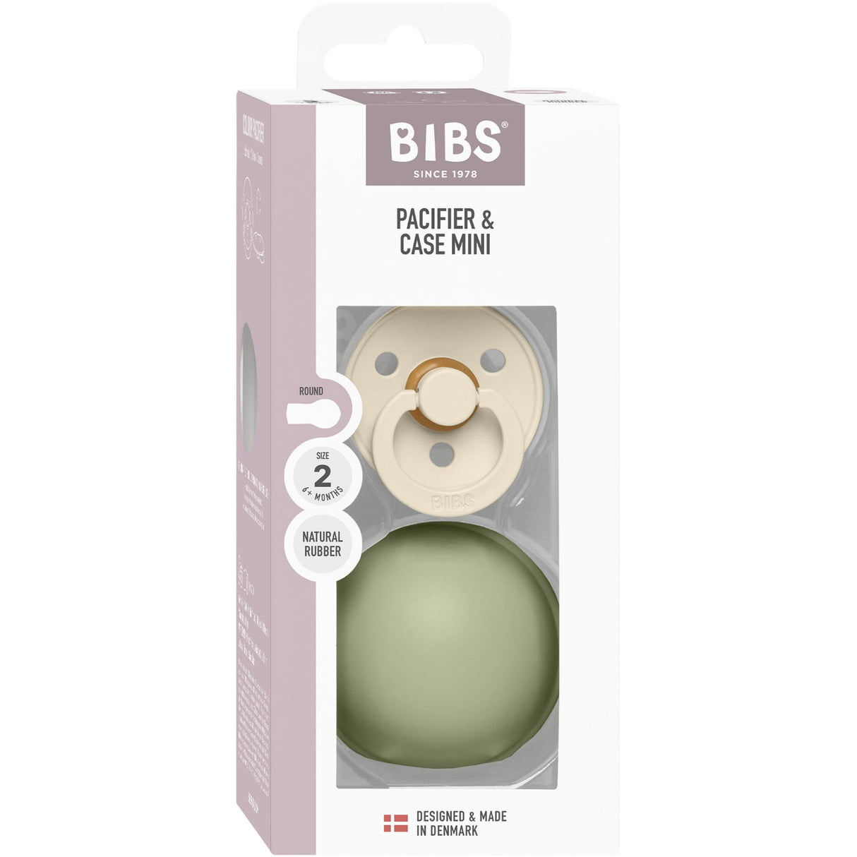 Bibs Ivory / Sage Colour Sut Round Latex & Sut Case Mini