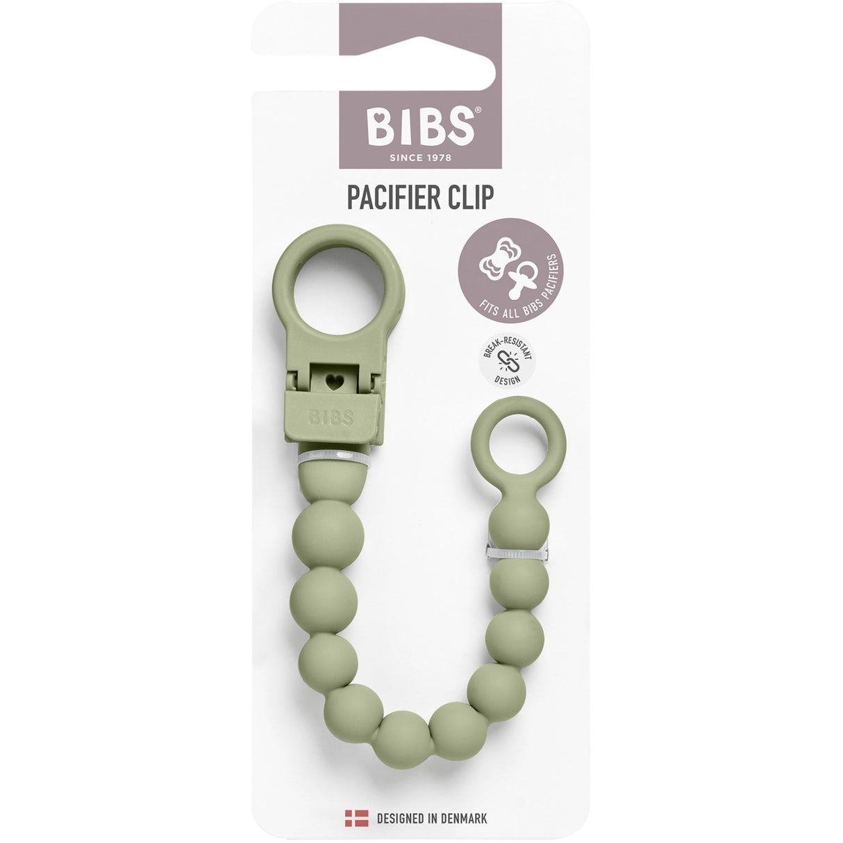Bibs Sage Sut Clip Beaded