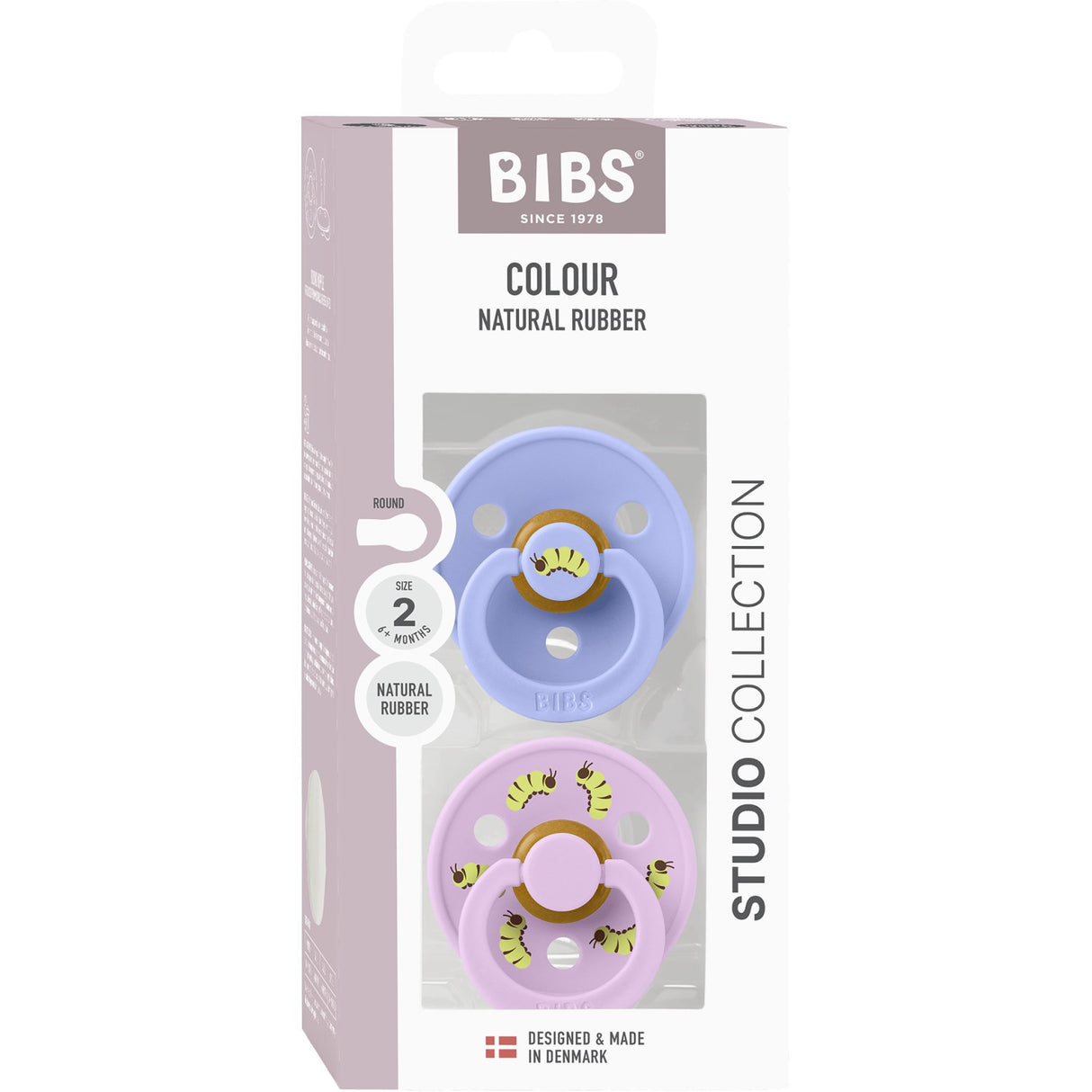 Bibs Hush / Violet Sky Studio Colour Sut Caterpillar Mix 2 Pack Latex Round