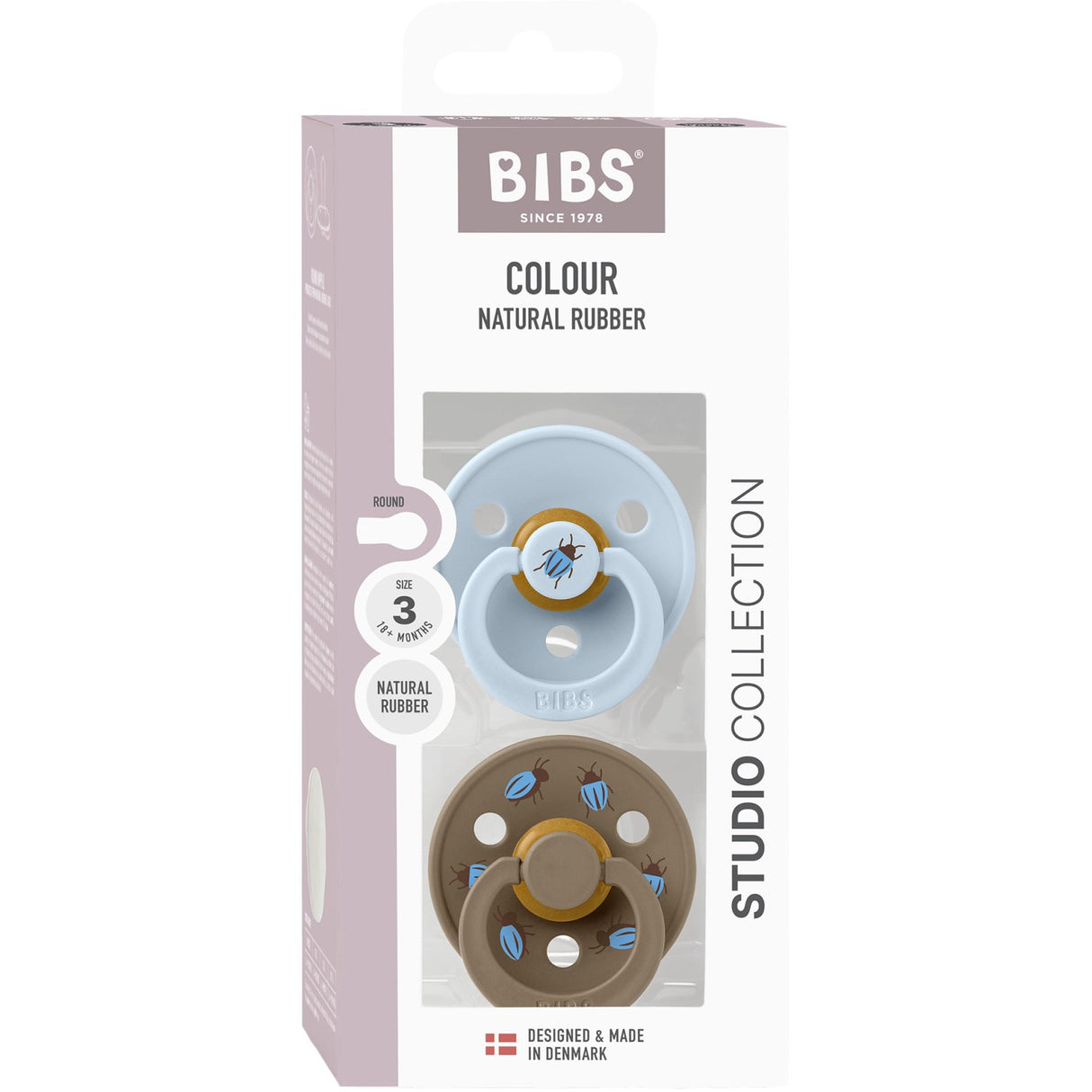Bibs Baby Blue / Dark Oak Studio Colour Sut Beetle Mix 2 Pack Latex Round